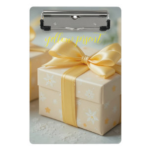 hübsche gelbe Geschenkbox Mini Klemmbrett