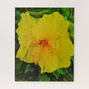 Hübsche gelbe Hibiskusblüte Puzzle
