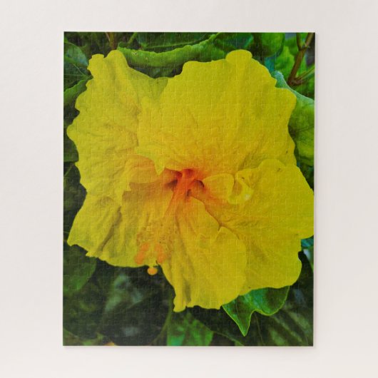Hübsche gelbe Hibiskusblüte Puzzle (Vertikal)