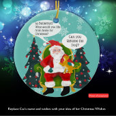 Hübsche Gelbe Katze Besuchen Santa mit Unglaublich Keramik Ornament