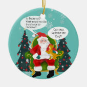 Hübsche Gelbe Katze Besuchen Santa mit Unglaublich Keramik Ornament (Vorne)