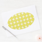 Hübsche gelbe Kreise Sommerzitrus Texturierte Disc Ovaler Aufkleber (Umschlag)