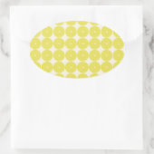 Hübsche gelbe Kreise Sommerzitrus Texturierte Disc Ovaler Aufkleber (Tasche)