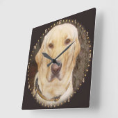 Hübsche Gelbe Lab Rund Uhr (Winkel)