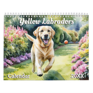 Hübsche Gelbe Labradors Haustier Hund Tierliebhabe Kalender