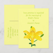 Hübsche Gelbe Lilie Hochzeit Einladung Postkarten (Vorne/Hinten)