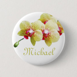 hübsche gelbe Orchideen-Blume - Schaltfläche Button