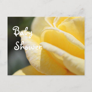 hübsche gelbe Rosen-Blumen-Baby-Shower-Einladung Einladungspostkarte