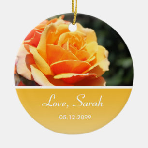 hübsche gelbe Rosen-Geburtstagsgeschenk von einem  Keramikornament