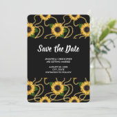 Hübsche Gelbe Sonnenblumen Stilvolle Pattern Hochz Save The Date (Stehend Vorderseite)