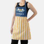 Hübsche gelbe Streifen Blaugelbe Blüten Schürze (InSitu)