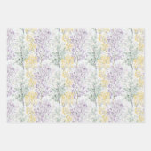 Hübsche gelbe violette Blumenbücher Uhr Geburtstag Geschenkpapier Set (Vorderseite 3)