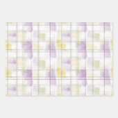 Hübsche gelbe violette Blumenbücher Uhr Geburtstag Geschenkpapier Set (Vorderseite 2)