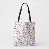 Hübsche gelbe, violette, rosa florale Wasserfarben Tasche (Vorderseite)