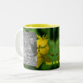 Hübsche gelbe Wildblumen Rahmen hinzufügen Ihr Fot Zweifarbige Tasse (Vorderseite Links)