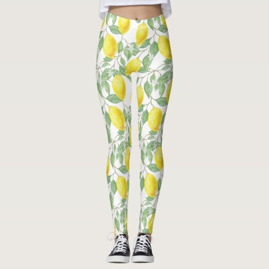 Hübsche Gelblemonen Leggings (Vorderseite)
