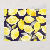 Hübsche Gelblemonen | Niedliche Wasserfarbe Postkarte (Vorderseite)