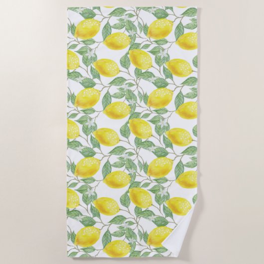 Hübsche Gelblemonen Strandtuch (Vorderseite)