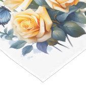 HÜBSCHE GELBROSEN UND BLAUE SCHALTFLÄCHEN GROßER TISCHLÄUFER (Ecke)