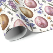 Hübsche Gemusterte Frühlingszeit Farbige Ostereier Geschenkpapier (Rolleneckpunkt)