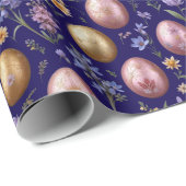 Hübsche Gemusterte Frühlingszeit Farbige Ostereier Geschenkpapier (Rolleneckpunkt)