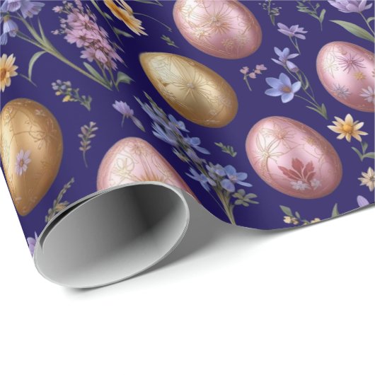 Hübsche Gemusterte Frühlingszeit Farbige Ostereier Geschenkpapier (Rolleneckpunkt)
