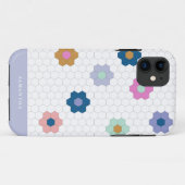Hübsche geometrische Hexagon-Blume in Lilac Case-Mate iPhone Hülle (Rückseite (Horizontal))