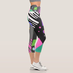 Hübsche geometrische Kunstwerke in Schwarzweiß Capri Leggings