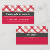 HÜBSCHE GESCHÄFTSKARTE: Gingham pattern 4L Visitenkarte (Vorne/Hinten)