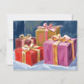 Hübsche Geschenke Aquarell Feiertagskarte (Vorderseite)