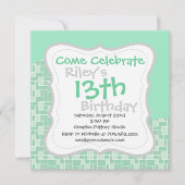 Hübsche Geschenke mit weichem, schmalzgrünem Welle Einladung (Vorderseite)