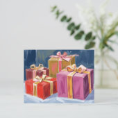 Hübsche Geschenke Wasserfarbe Feiertagspostkarte (Stehend Vorderseite)