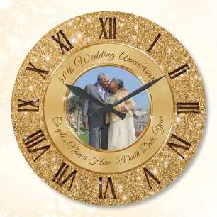 Hübsche Geschenkideen zum Hochzeitstag Große Wanduhr