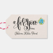 Hübsche Geschenkmarke blühen Geschenkanhänger (Rückseite Horizontal)