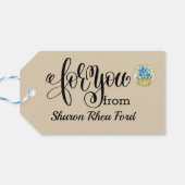 Hübsche Geschenkmarke blühen Geschenkanhänger (Rückseite Horizontal)