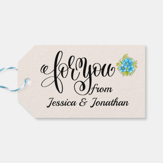 Hübsche Geschenkmarke blühen Geschenkanhänger (Rückseite Horizontal)