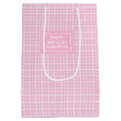 Hübsche Geschenktüte Rosa Karo Benutzername Akzent (Rückseite)