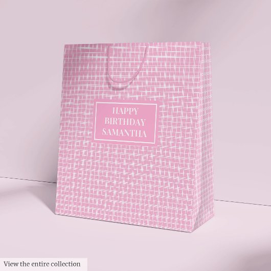 Hübsche Geschenktüte Rosa Karo Benutzername Akzent