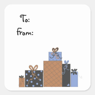 Hübsche Geschenkverpackung Gifttag Quadratischer Aufkleber