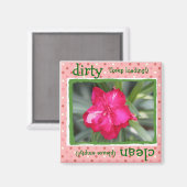 Hübsche Geschirrspülmaschine Magnet, Rosa und Grün Magnet (Vorderseite/Rückseite)