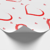 Hübsche gestrichene Herzen am weißen Valentinstag Geschenkpapier (Ecke)
