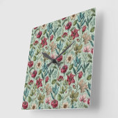 Hübsche Giftblüten Quadratische Wanduhr (Winkel)