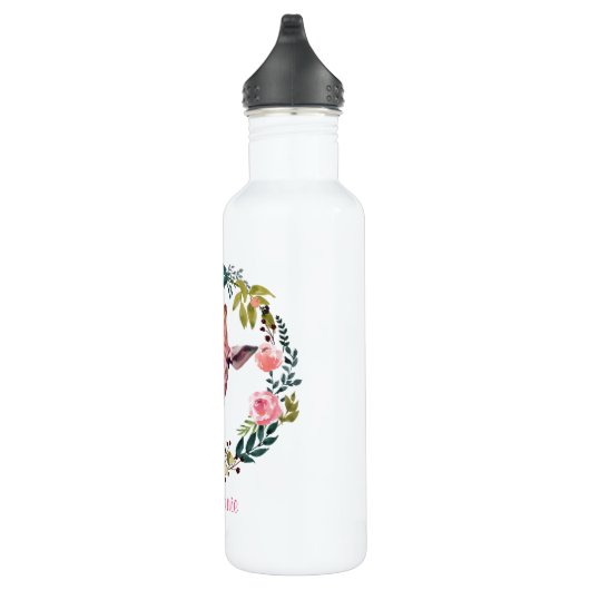 Hübsche Giraffe Wasserfarbe Personalisiert Edelstahlflasche (Rechts)