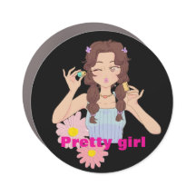 Hübsche Girl Aesthetic | Niedliche Makeup-Illustra