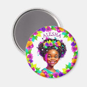Hübsche Girl Afroamerikaner Personalisiert Magnet (Vorderseite/Rückseite)
