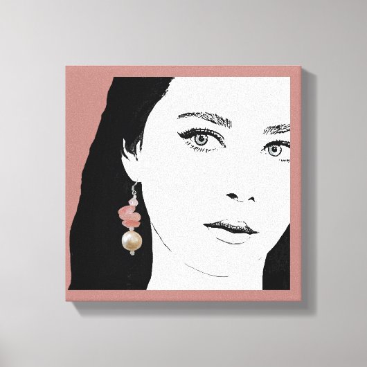 Hübsche Girl-Fashion-Illustration Leinwanddruck (Vorderseite)