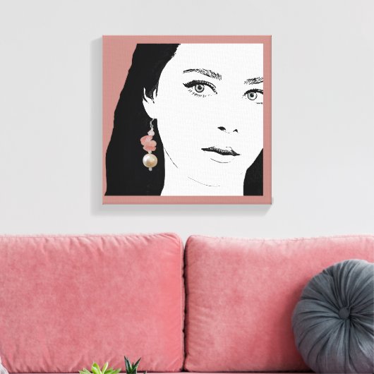 Hübsche Girl-Fashion-Illustration Leinwanddruck (Insitu (Wohnzimmer))