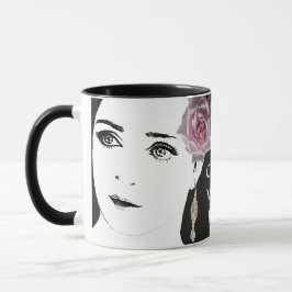 Hübsche Girl-Fashion-Illustration Rosa Tasse