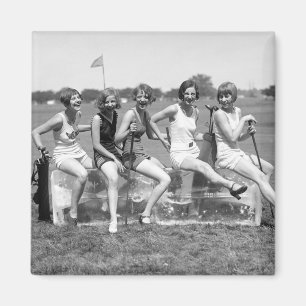 Hübsche Girl Golfers, 20er Magnet