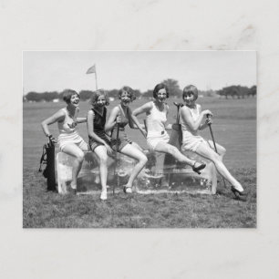 Hübsche Girl Golfers, 20er Postkarte